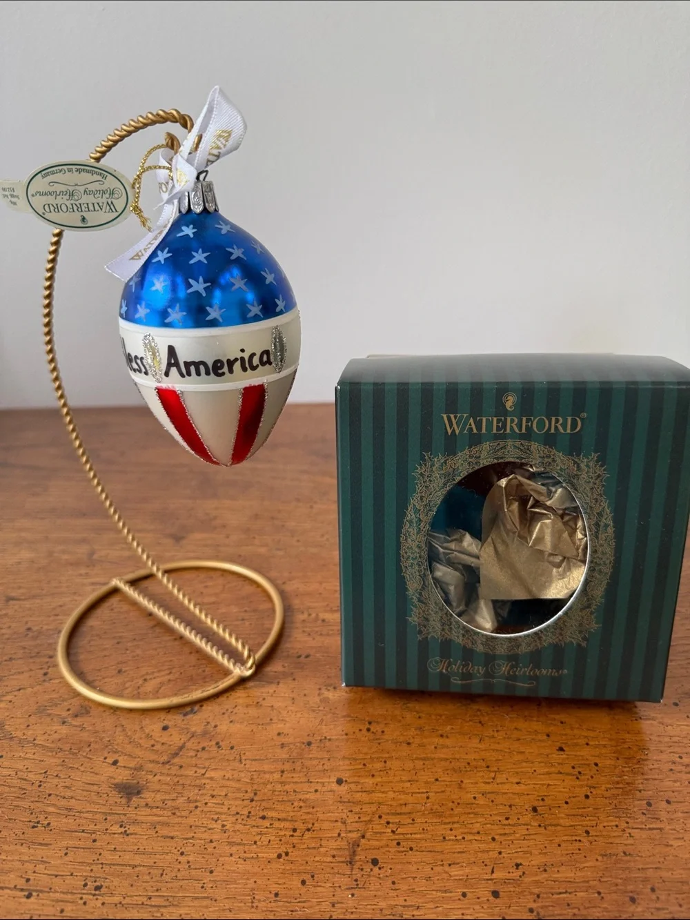 Waterford patriotic ornament